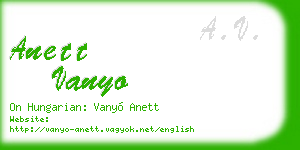 anett vanyo business card