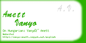 anett vanyo business card